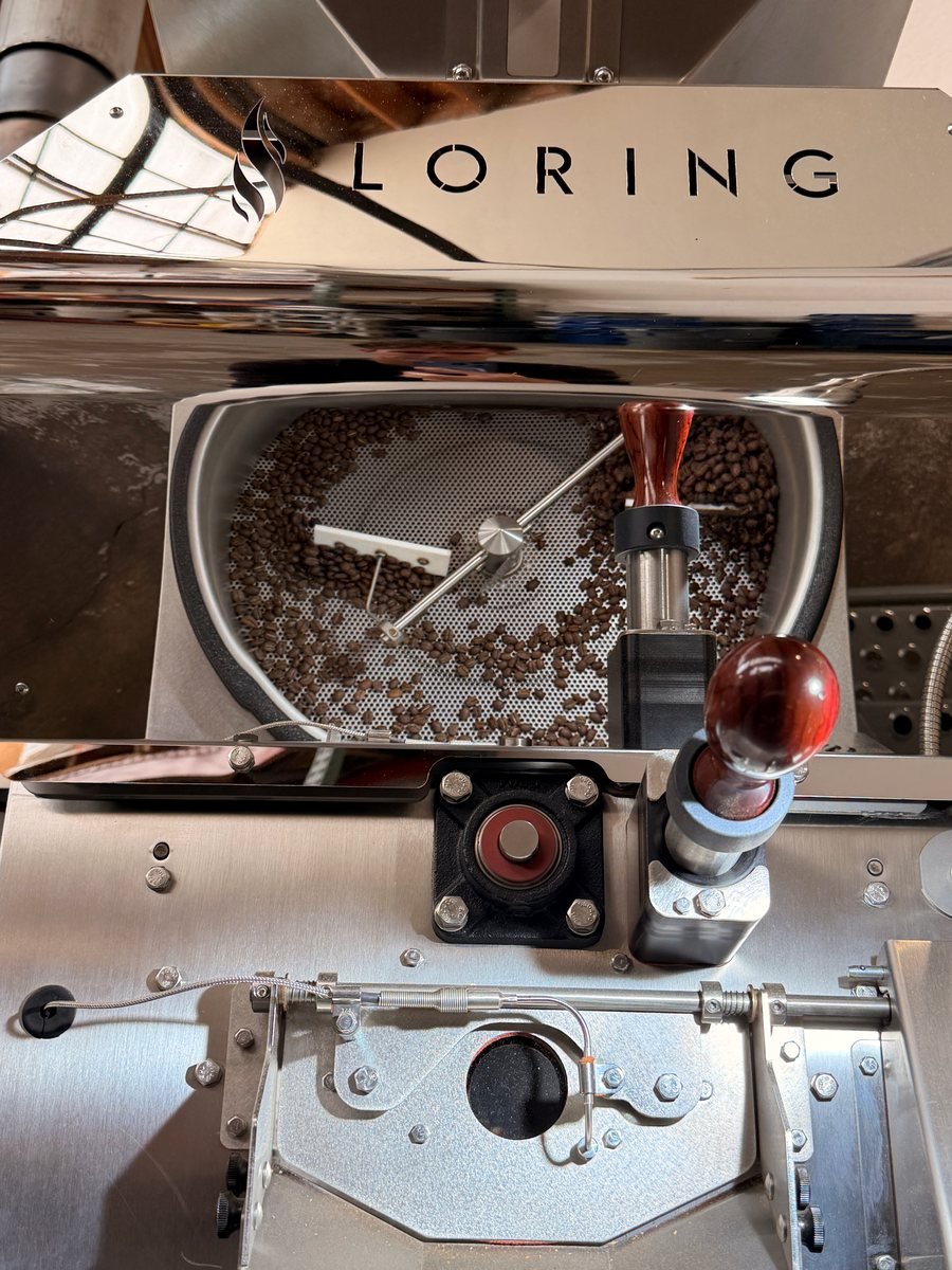 The Curtis St Loring roaster mid-batch